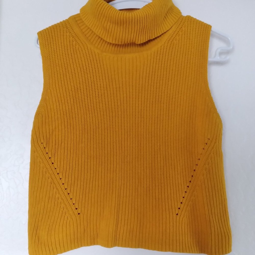 100% Cotton Sleeveless Turtleneck Sweater